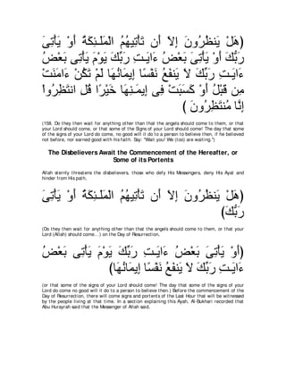 A compilation of the Abridged Tafsir Ibn Kathir Volumes 1 - 10  ( commentary of the meaning ) 