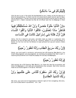 A compilation of the Abridged Tafsir Ibn Kathir Volumes 1 - 10  ( commentary of the meaning ) 