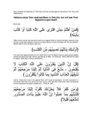 A compilation of the Abridged Tafsir Ibn Kathir Volumes 1 - 10  ( commentary of the meaning ) 