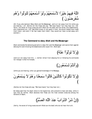 A compilation of the Abridged Tafsir Ibn Kathir Volumes 1 - 10  ( commentary of the meaning ) 