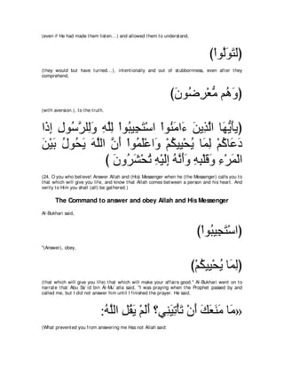 A compilation of the Abridged Tafsir Ibn Kathir Volumes 1 - 10  ( commentary of the meaning ) 