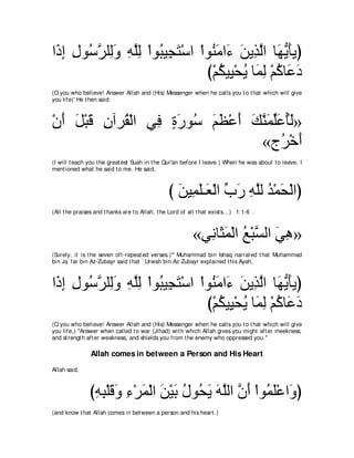 A compilation of the Abridged Tafsir Ibn Kathir Volumes 1 - 10  ( commentary of the meaning ) 