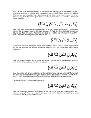 A compilation of the Abridged Tafsir Ibn Kathir Volumes 1 - 10  ( commentary of the meaning ) 