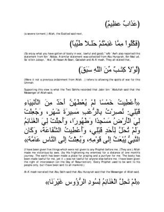 A compilation of the Abridged Tafsir Ibn Kathir Volumes 1 - 10  ( commentary of the meaning ) 