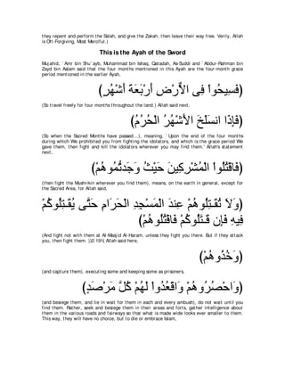 A compilation of the Abridged Tafsir Ibn Kathir Volumes 1 - 10  ( commentary of the meaning ) 