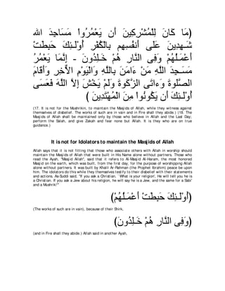 A compilation of the Abridged Tafsir Ibn Kathir Volumes 1 - 10  ( commentary of the meaning ) 