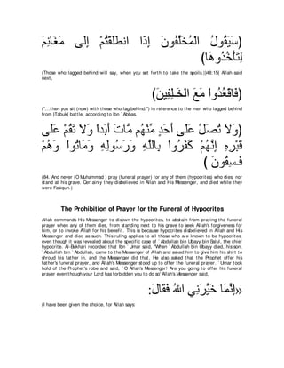 A compilation of the Abridged Tafsir Ibn Kathir Volumes 1 - 10  ( commentary of the meaning ) 