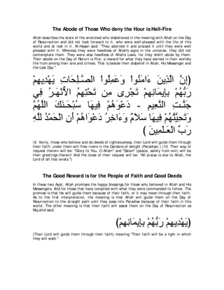 A compilation of the Abridged Tafsir Ibn Kathir Volumes 1 - 10  ( commentary of the meaning ) 