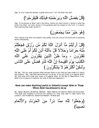 A compilation of the Abridged Tafsir Ibn Kathir Volumes 1 - 10  ( commentary of the meaning ) 