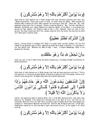 A compilation of the Abridged Tafsir Ibn Kathir Volumes 1 - 10  ( commentary of the meaning ) 