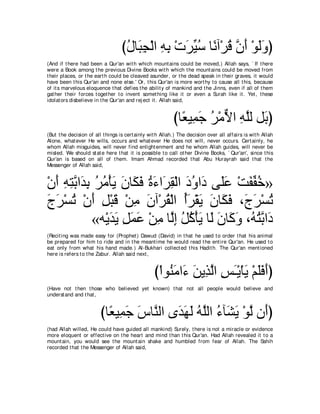 A compilation of the Abridged Tafsir Ibn Kathir Volumes 1 - 10  ( commentary of the meaning ) 