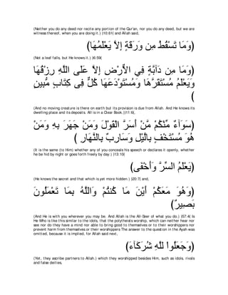 A compilation of the Abridged Tafsir Ibn Kathir Volumes 1 - 10  ( commentary of the meaning ) 