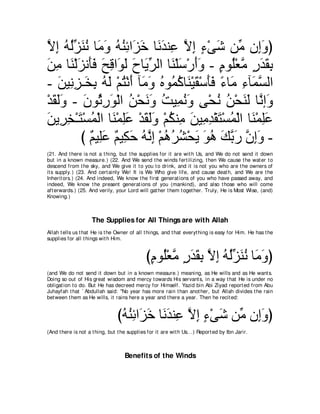 A compilation of the Abridged Tafsir Ibn Kathir Volumes 1 - 10  ( commentary of the meaning ) 