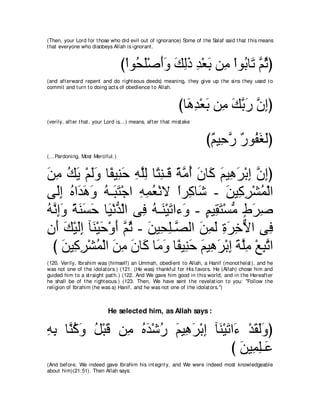 A compilation of the Abridged Tafsir Ibn Kathir Volumes 1 - 10  ( commentary of the meaning ) 