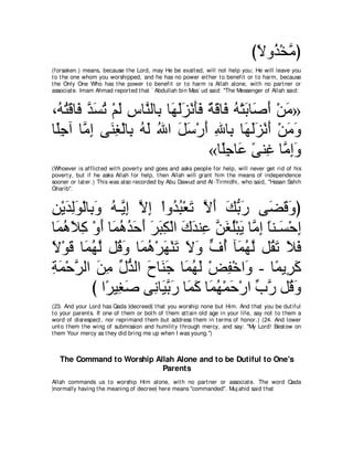 A compilation of the Abridged Tafsir Ibn Kathir Volumes 1 - 10  ( commentary of the meaning ) 