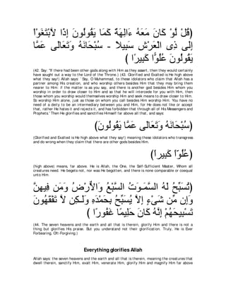 A compilation of the Abridged Tafsir Ibn Kathir Volumes 1 - 10  ( commentary of the meaning ) 