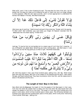 A compilation of the Abridged Tafsir Ibn Kathir Volumes 1 - 10  ( commentary of the meaning ) 