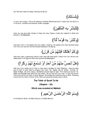 A compilation of the Abridged Tafsir Ibn Kathir Volumes 1 - 10  ( commentary of the meaning ) 