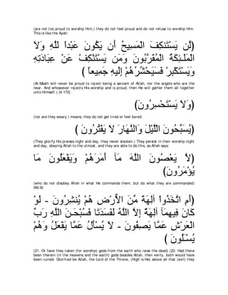 A compilation of the Abridged Tafsir Ibn Kathir Volumes 1 - 10  ( commentary of the meaning ) 