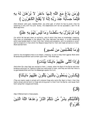 A compilation of the Abridged Tafsir Ibn Kathir Volumes 1 - 10  ( commentary of the meaning ) 