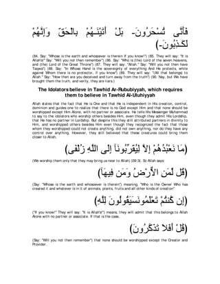 A compilation of the Abridged Tafsir Ibn Kathir Volumes 1 - 10  ( commentary of the meaning ) 