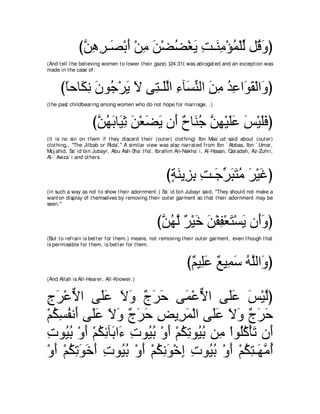 A compilation of the Abridged Tafsir Ibn Kathir Volumes 1 - 10  ( commentary of the meaning ) 