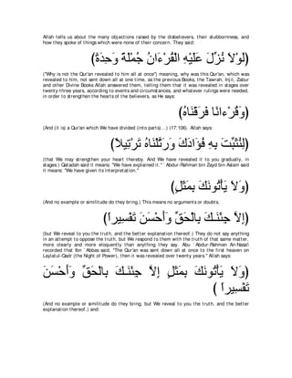 A compilation of the Abridged Tafsir Ibn Kathir Volumes 1 - 10  ( commentary of the meaning ) 