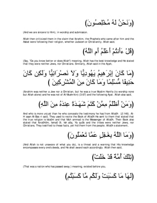 A compilation of the Abridged Tafsir Ibn Kathir Volumes 1 - 10  ( commentary of the meaning ) 