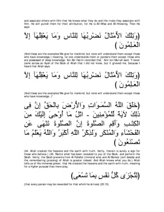 A compilation of the Abridged Tafsir Ibn Kathir Volumes 1 - 10  ( commentary of the meaning ) 