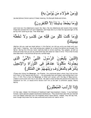 A compilation of the Abridged Tafsir Ibn Kathir Volumes 1 - 10  ( commentary of the meaning ) 