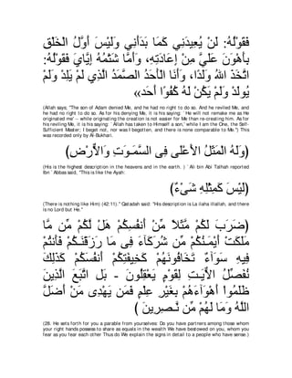 A compilation of the Abridged Tafsir Ibn Kathir Volumes 1 - 10  ( commentary of the meaning ) 