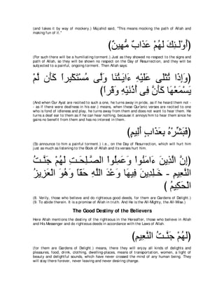 A compilation of the Abridged Tafsir Ibn Kathir Volumes 1 - 10  ( commentary of the meaning ) 