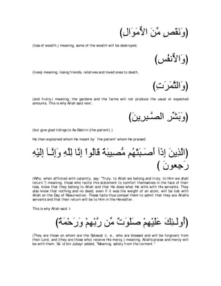 A compilation of the Abridged Tafsir Ibn Kathir Volumes 1 - 10  ( commentary of the meaning ) 