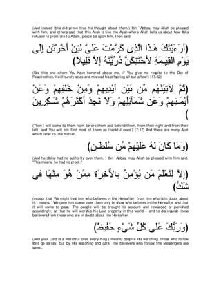 A compilation of the Abridged Tafsir Ibn Kathir Volumes 1 - 10  ( commentary of the meaning ) 