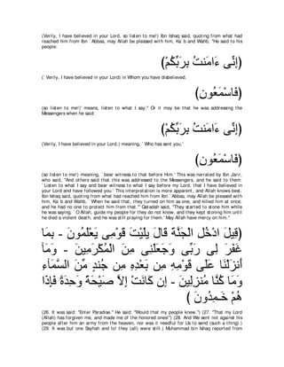 A compilation of the Abridged Tafsir Ibn Kathir Volumes 1 - 10  ( commentary of the meaning ) 