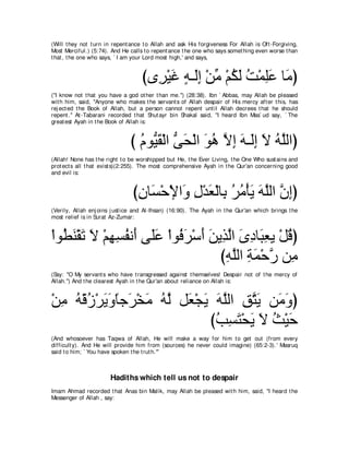 A compilation of the Abridged Tafsir Ibn Kathir Volumes 1 - 10  ( commentary of the meaning ) 