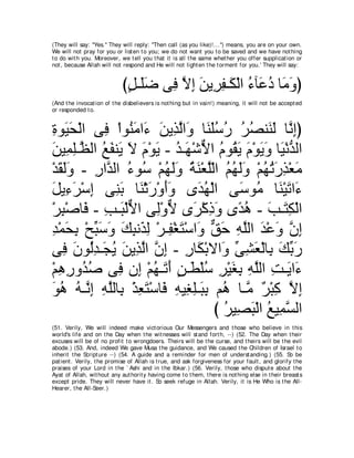 A compilation of the Abridged Tafsir Ibn Kathir Volumes 1 - 10  ( commentary of the meaning ) 