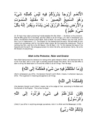 A compilation of the Abridged Tafsir Ibn Kathir Volumes 1 - 10  ( commentary of the meaning ) 