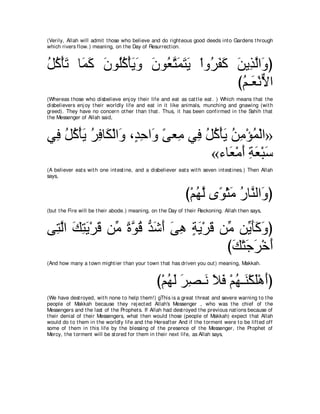 A compilation of the Abridged Tafsir Ibn Kathir Volumes 1 - 10  ( commentary of the meaning ) 