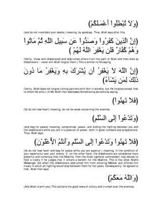 A compilation of the Abridged Tafsir Ibn Kathir Volumes 1 - 10  ( commentary of the meaning ) 