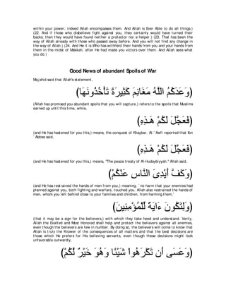 A compilation of the Abridged Tafsir Ibn Kathir Volumes 1 - 10  ( commentary of the meaning ) 