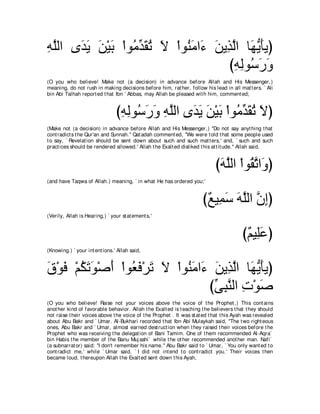 A compilation of the Abridged Tafsir Ibn Kathir Volumes 1 - 10  ( commentary of the meaning ) 