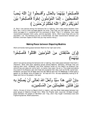 A compilation of the Abridged Tafsir Ibn Kathir Volumes 1 - 10  ( commentary of the meaning ) 