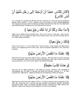 A compilation of the Abridged Tafsir Ibn Kathir Volumes 1 - 10  ( commentary of the meaning ) 