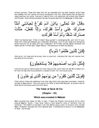 A compilation of the Abridged Tafsir Ibn Kathir Volumes 1 - 10  ( commentary of the meaning ) 