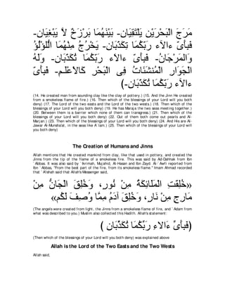 A compilation of the Abridged Tafsir Ibn Kathir Volumes 1 - 10  ( commentary of the meaning ) 