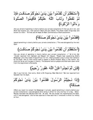 A compilation of the Abridged Tafsir Ibn Kathir Volumes 1 - 10  ( commentary of the meaning ) 