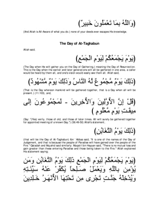 A compilation of the Abridged Tafsir Ibn Kathir Volumes 1 - 10  ( commentary of the meaning ) 