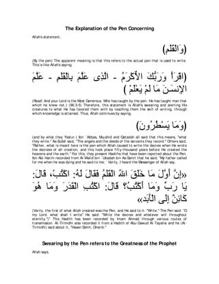 A compilation of the Abridged Tafsir Ibn Kathir Volumes 1 - 10  ( commentary of the meaning ) 