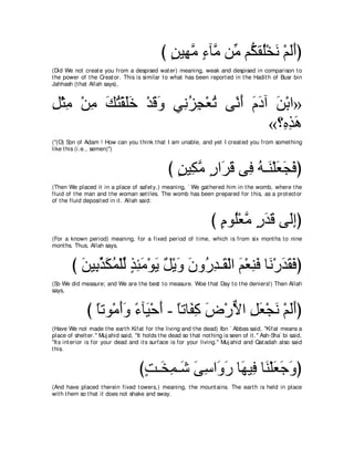 A compilation of the Abridged Tafsir Ibn Kathir Volumes 1 - 10  ( commentary of the meaning ) 